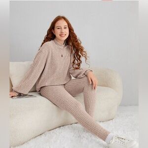 Girls ribbed sweater set